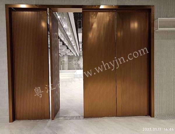 湖錦酒樓四新店不銹鋼長城地簧門